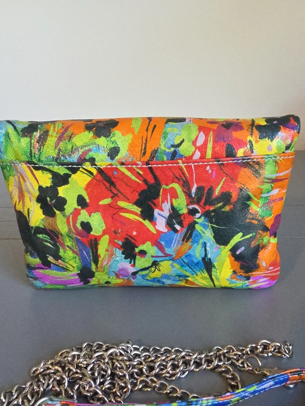 HOBO Leather Multicolor Floral Lauren Fold Over Crossbosy/Clutch